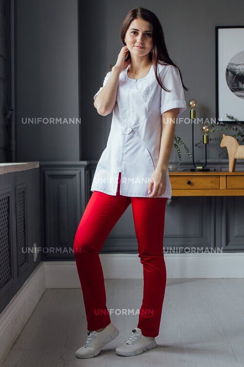 Женская медицинская блуза 2118, белая, 56