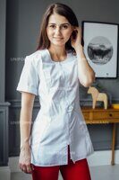 Женская медицинская блуза 2118, белая, 42
