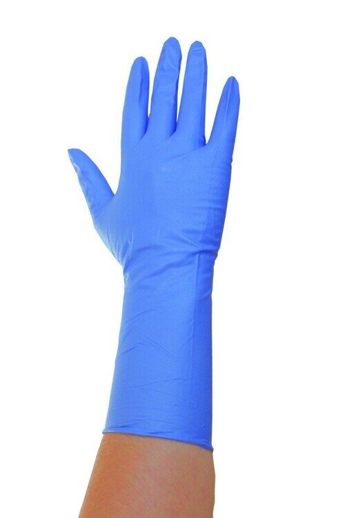 Перчатки с удлиненной манжетой, синие