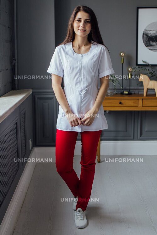 Женская медицинская блуза 2118, белая