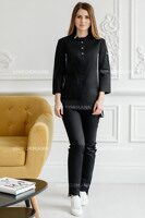 Блуза женская черная 6019, 46