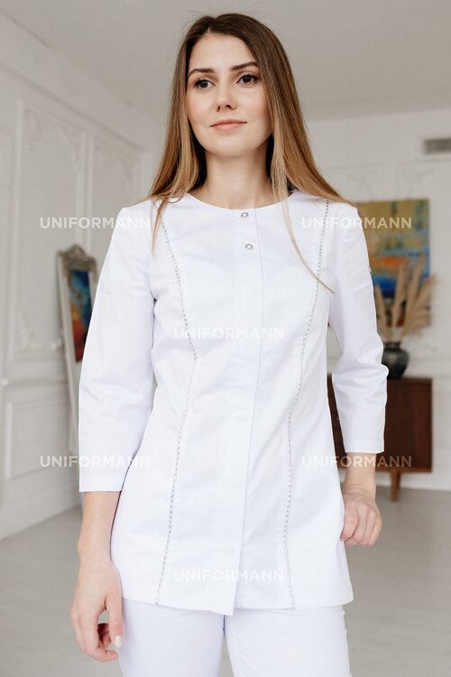 Блуза женская с серебристой отделкой 6328, 52